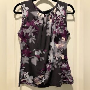 Calvin Klein Floral Sleeveless Top - Purple and Gray